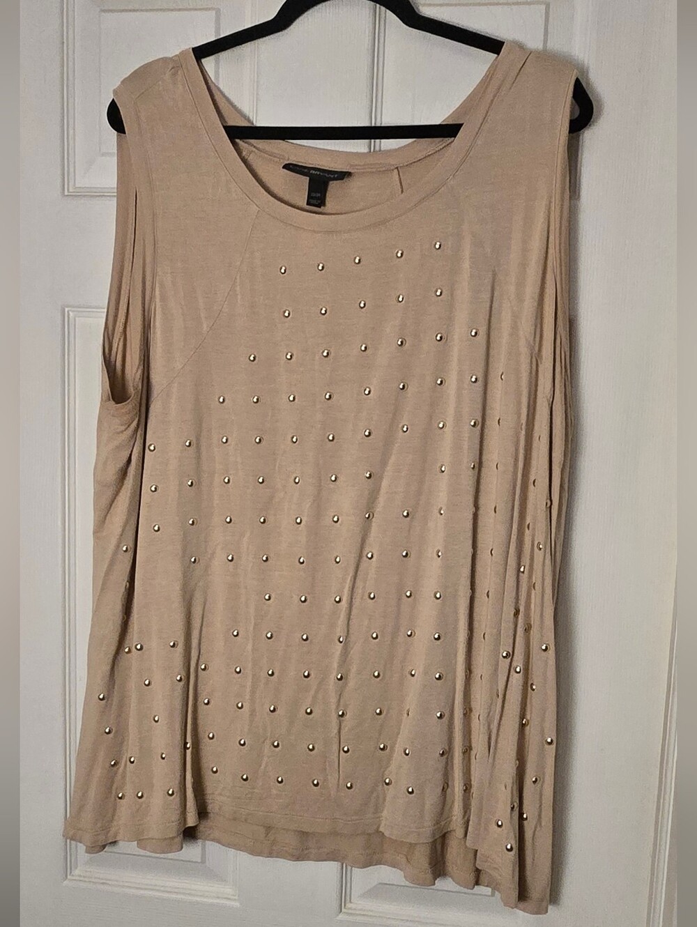 Lane Bryant Beige Studded Sleeveless Tank